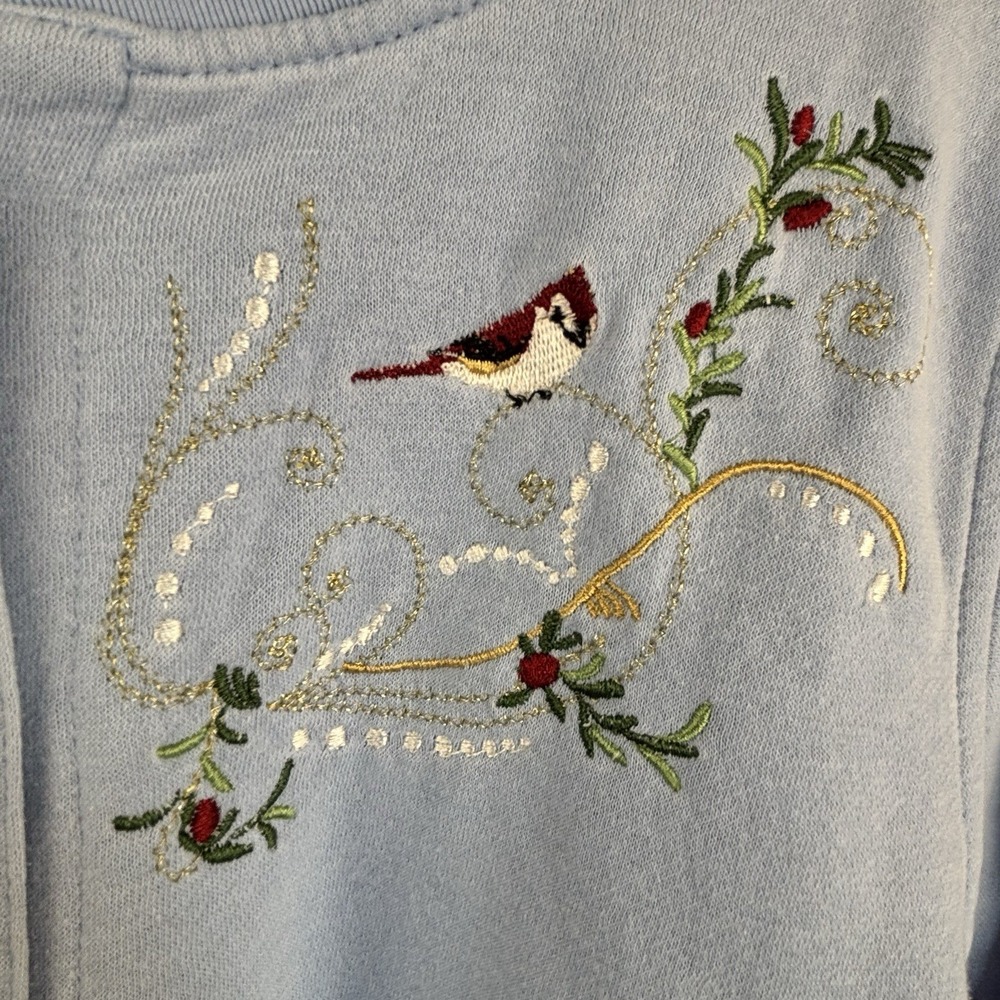 Vintage Shenanigans Cardigan Sweatshirt S Cardinals Baby Blue Button Grandma - Picture 4 of 8